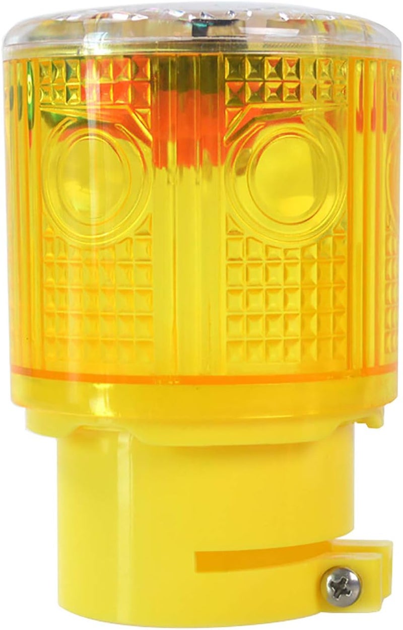 risoon Solar Strobe Warning Light Flashing Lamp: 360 Degree Super Bright LED Wireless Install Automatically Turn On/Off IP65 Waterproof for Construction, Traffic, Dock, Marine, Crane Tower, Factory (Yellow) - Image 1